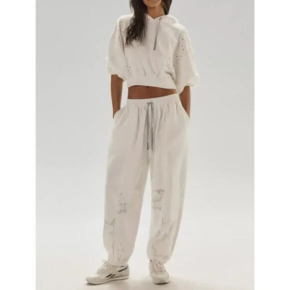 Daily Practice Rhythmic Lace Mesh Sweatpants M - Picture 2 of 4
